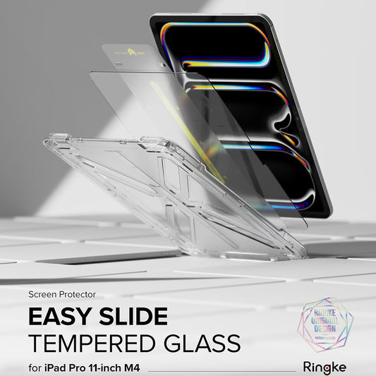 Protector de pantalla Ringke Easy Slide para Apple iPad Pro 11 (2024), vidrio templado, adhesivo completo