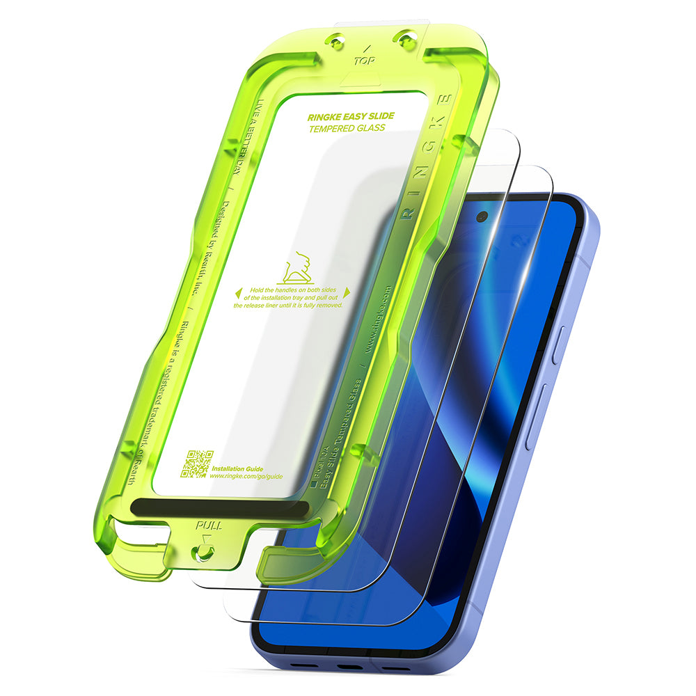 Protector de pantalla Ringke Easy Slide para Google Pixel 10a, vidrio templado, adhesivo completo, juego de 2 piezas