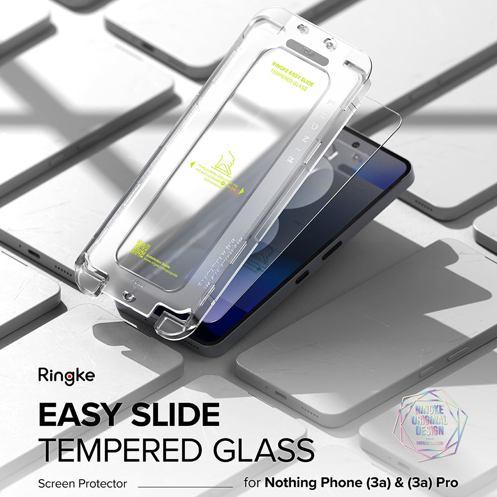 Ringke Easy Slide Screen Protector for Nothing Phone (3a) / Phone (3a) Pro, Tempered Glass, Full Glue, Set of 2 pieces