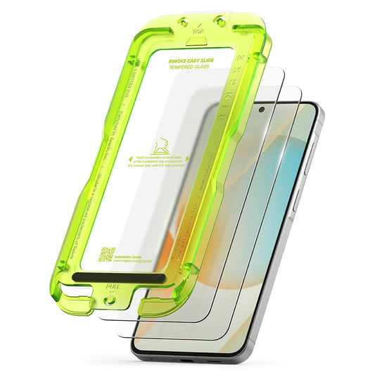 Protector de pantalla Ringke Easy Slide para Samsung Galaxy A57 5G, Cristal Templado, Adhesivo Completo, Juego de 2 piezas