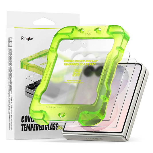 Protector de pantalla exterior Ringke Pro para Samsung Galaxy Z Flip8 F776, vidrio templado, adhesivo completo, juego de 2 piezas
