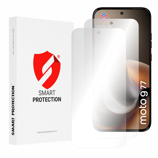 Funda protectora de pantalla Smart Protection Premium Classic para Motorola Moto G77, Plástico, Set de 2 piezas