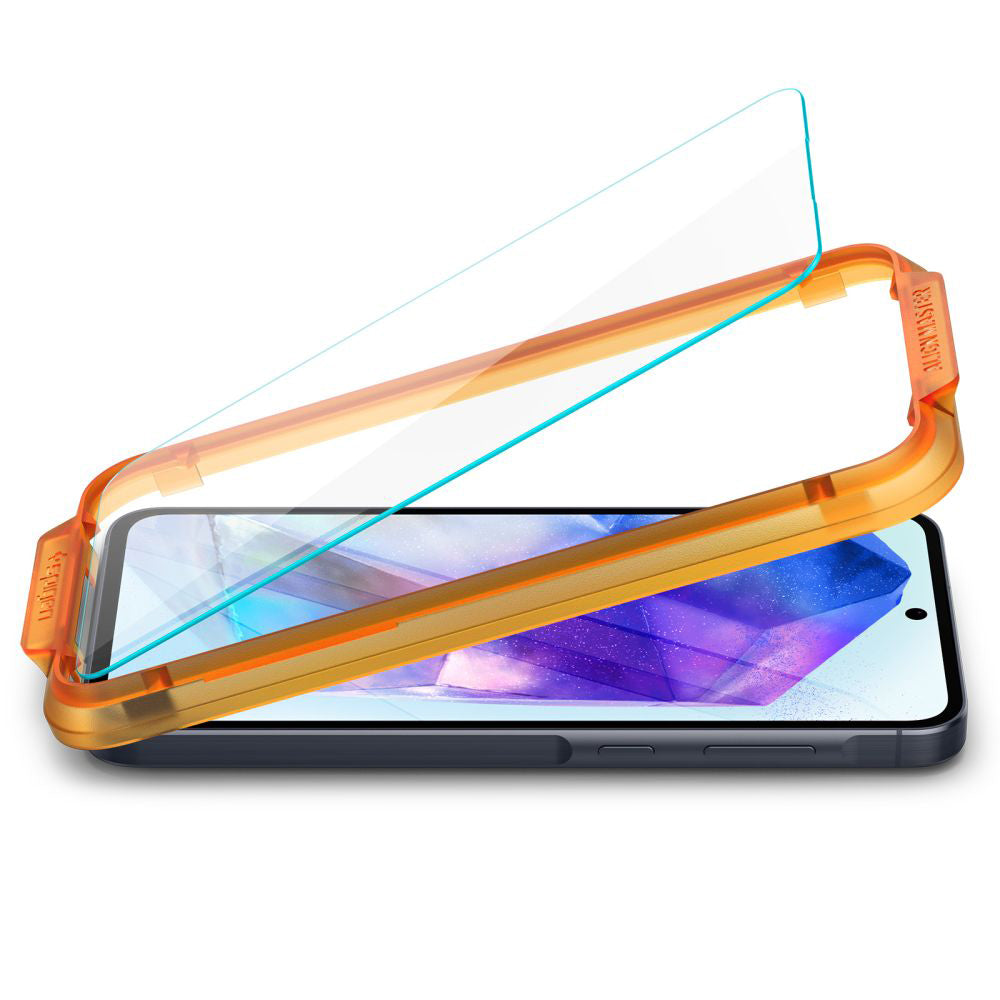 Spigen GlastR Align Master Screen Protector for Samsung Galaxy A55 5G A556, Tempered Glass, Full Glue, Set of 2 pieces AGL07775