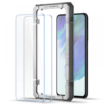 Protector de pantalla Spigen GlastR Align Master para Samsung Galaxy S21 FE 5G G990, Cristal Templado, Full Glue, Set de 2 piezas AGL03088
