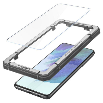 Protector de pantalla Spigen GlastR Align Master para Samsung Galaxy S21 FE 5G G990, Cristal Templado, Full Glue, Set de 2 piezas AGL03088