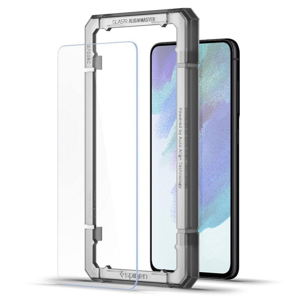 Protector de pantalla Spigen GlastR Align Master para Samsung Galaxy S21 FE 5G G990, Cristal Templado, Full Glue, Set de 2 piezas AGL03088