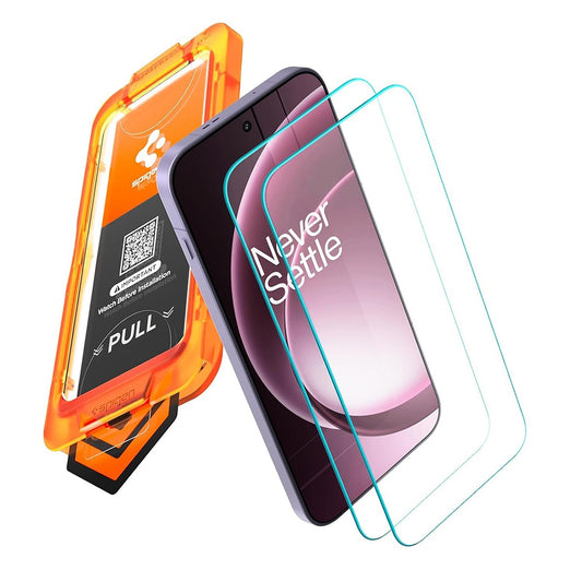 Protector de pantalla Spigen GlastR AlignMaster S para OnePlus 15, vidrio templado, adhesivo completo, set de 2 piezas AGL11333