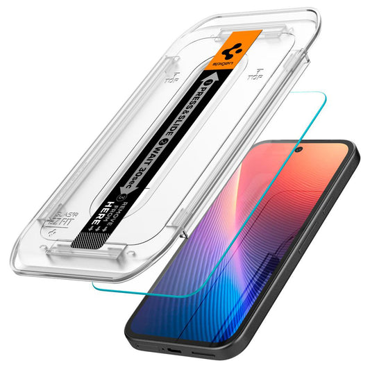 Protector de pantalla Spigen GlastR EZ FIT para Google Pixel 9a, Cristal Templado, Full Glue, Set de 2 piezas AGL08938