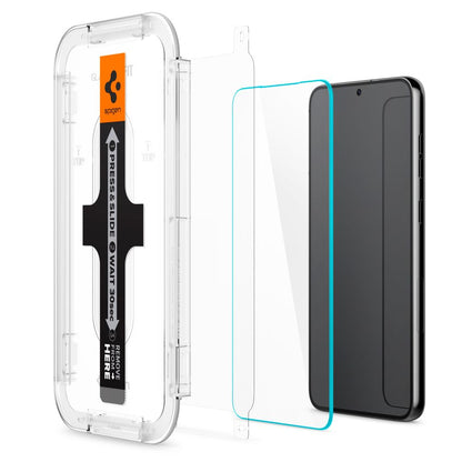 Protector de pantalla Spigen GlastR EZ FIT para Samsung Galaxy S23 S911, Cristal Templado, Full Glue, Set de 2 piezas AGL05958