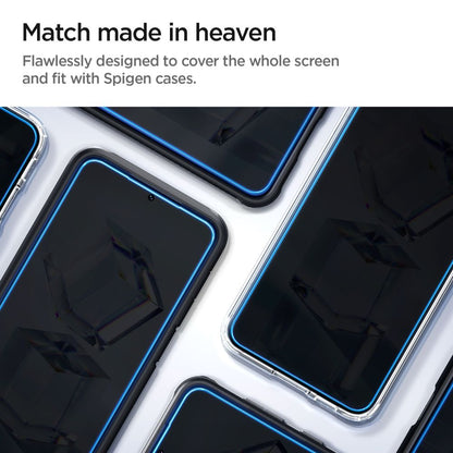 Protector de pantalla Spigen GlastR EZ FIT para Samsung Galaxy S23 S911, Cristal Templado, Full Glue, Set de 2 piezas AGL05958