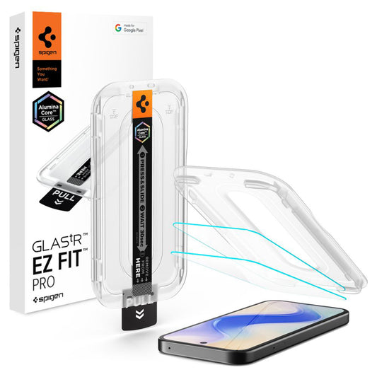 Protector de pantalla Spigen GlastR EZ FIT Pro HD para Google Pixel 10a, Cristal Templado, Full Glue, Set de 2 piezas AGL11364
