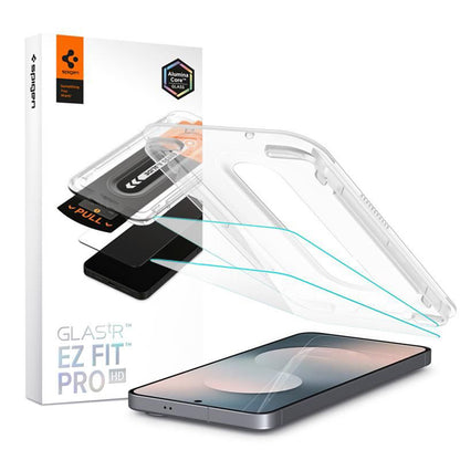 Protector de pantalla Spigen GlastR EZ FIT Pro HD para Samsung Galaxy S25 FE, Cristal Templado, Adhesivo Completo, Set de 2 piezas AGL10202