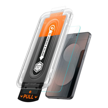 Protector de pantalla Spigen GlastR EZ FIT Pro HD para Samsung Galaxy S25 FE, Cristal Templado, Adhesivo Completo, Set de 2 piezas AGL10202