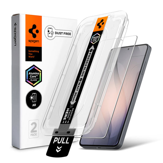 Protector de pantalla Spigen GlastR EZ FIT Pro HD Anti-Reflejo para Samsung Galaxy S26 S942, Vidrio Templado, Pegamento Completo, Set de 2 piezas
