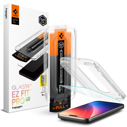 Protector de pantalla Spigen GlastR EZ FIT Pro para Apple iPhone 17 Pro Max / 16 Pro Max, Cristal Templado, Full Glue