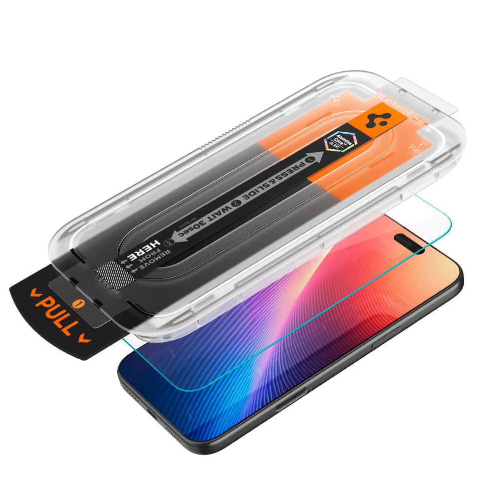 Protector de pantalla Spigen GlastR EZ FIT Pro para Apple iPhone 17 Pro Max / 16 Pro Max, Cristal Templado, Full Glue