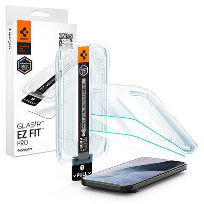 Protector de pantalla Spigen GlastR EZ FIT Pro para Google Pixel 11 Pro / 11, Vidrio templado, Pegamento completo, Set de 2 piezas AGL11480