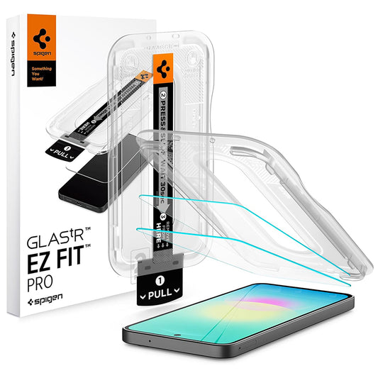 Protector de pantalla Spigen GlastR EZ FIT Pro para Samsung Galaxy A27 5G, vidrio templado, adhesivo completo, juego de 2 piezas AGL11809