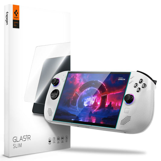 Protector de pantalla Spigen GlastR Slim para Lenovo Legion Go S, Cristal Templado, Full Glue, Set de 2 piezas AGL09773