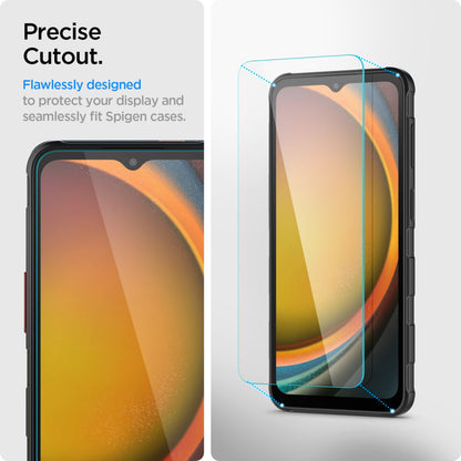 Protector de pantalla Spigen GlastR Slim para Samsung Galaxy XCover7 Pro / Xcover7 G556, vidrio templado, adhesivo completo, set de 2 piezas AGL09407