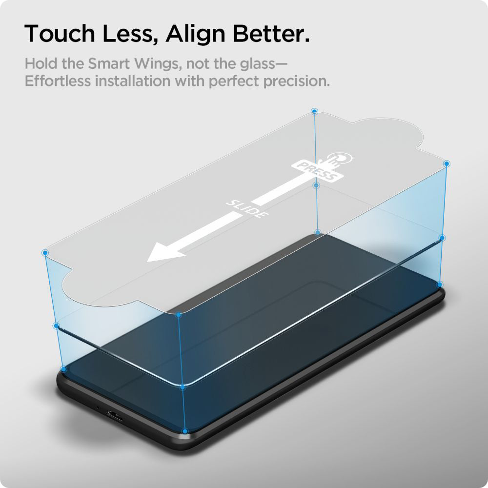 Protector de pantalla Spigen GlastR Slim para Samsung Galaxy XCover7 Pro / Xcover7 G556, vidrio templado, adhesivo completo, set de 2 piezas AGL09407