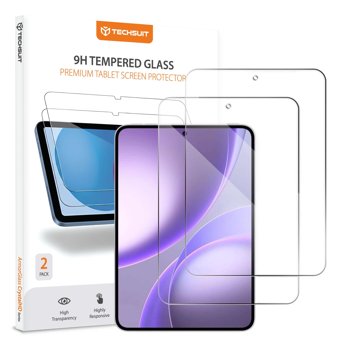 Protector de pantalla Techsuit ArmorGlass CrystalHD para Oppo Pad Mini, vidrio templado, adhesivo completo, juego de 2 piezas