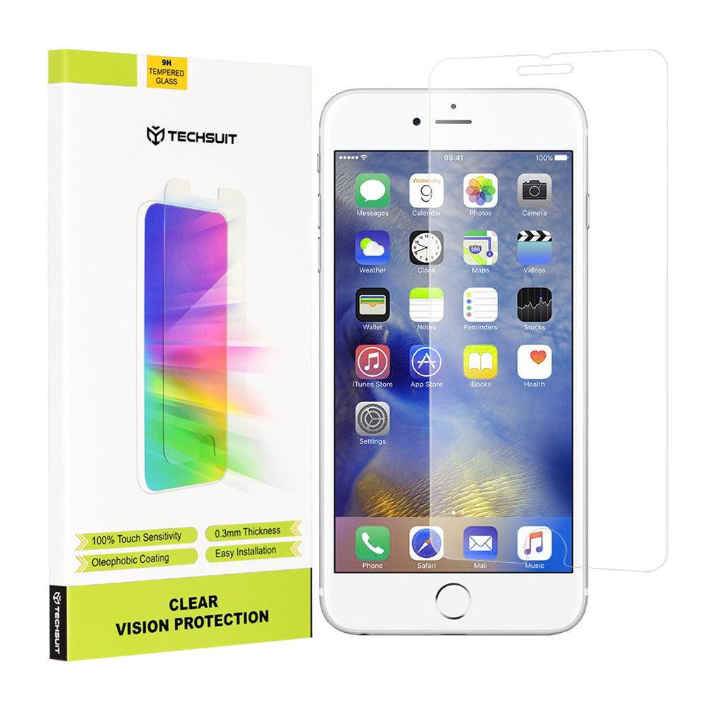 Protector de pantalla Techsuit Clear Vision para Apple iPhone 6s Plus / 6 Plus, vidrio templado, adhesivo completo