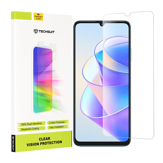 Protector de pantalla Techsuit Clear Vision para Honor X7a, Cristal Templado, Adhesivo Completo