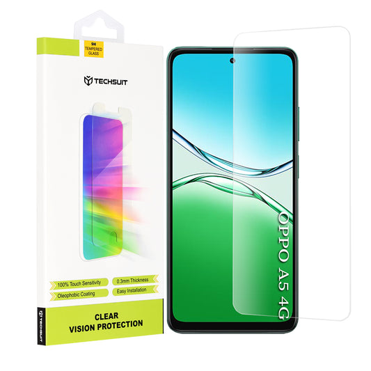Protector de pantalla Techsuit Clear Vision para Oppo A5 4G, vidrio templado, adhesivo completo