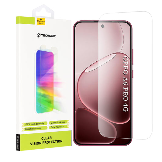 Protector de pantalla Techsuit Clear Vision para Oppo A6 Pro 5G / A6 Pro 4G, Cristal Templado, Adhesivo Completo