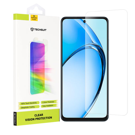 Protector de pantalla Techsuit Clear Vision para Oppo A60, Cristal Templado, Full Glue, Transparente