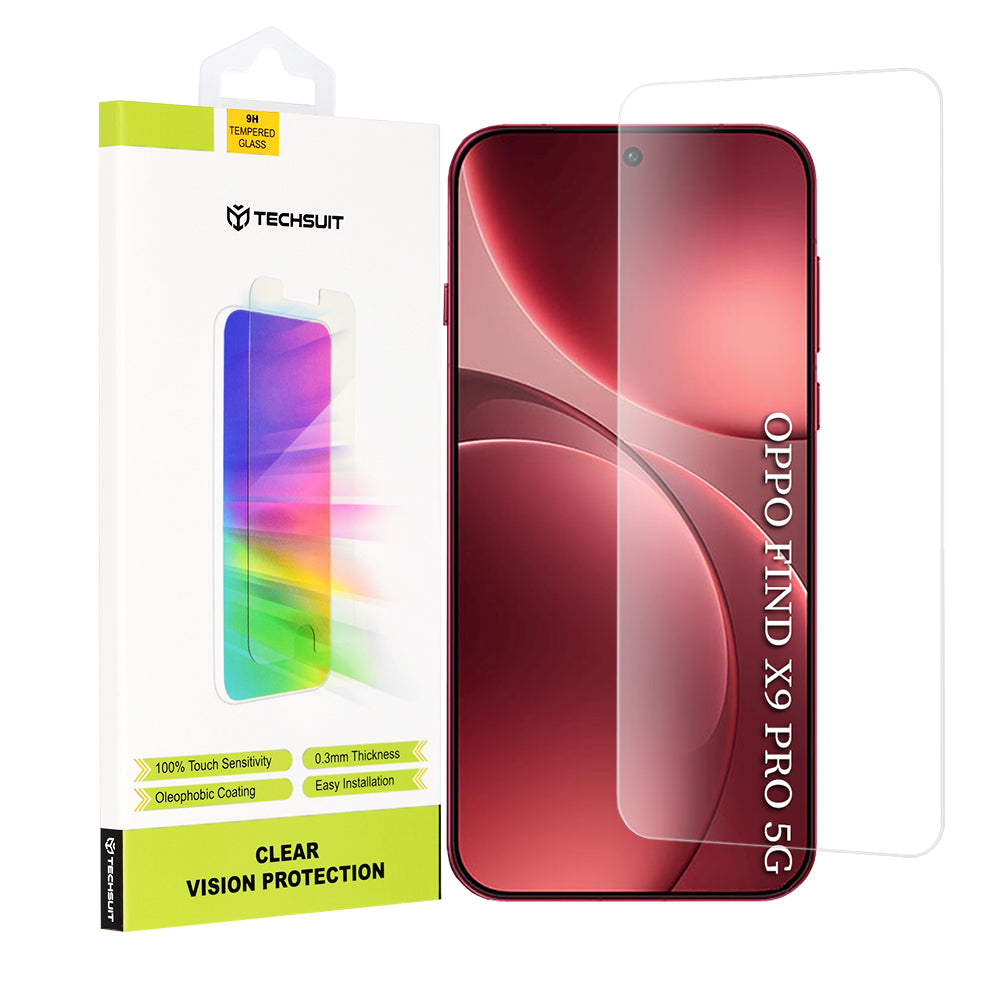 Protector de pantalla Techsuit Clear Vision para Oppo Find X9 Pro, Cristal Templado, Full Glue
