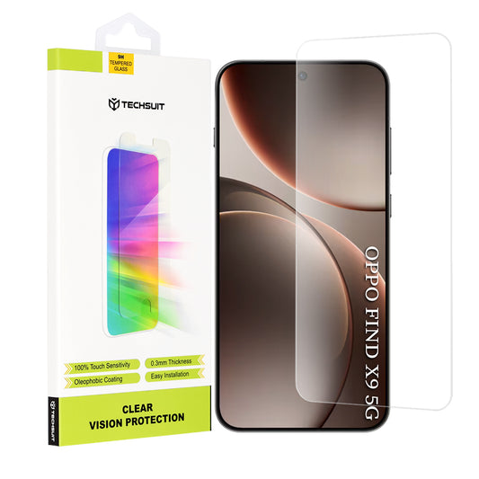 Protector de pantalla Techsuit Clear Vision para Oppo Find X9, Cristal Templado, Adhesivo Completo