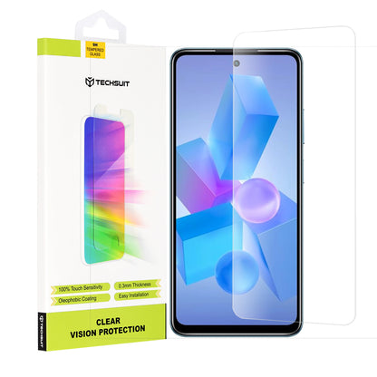 Protector de pantalla Techsuit Clear Vision para Tecno Spark 20 Pro / Pova 5 Pro / Hot 40 / Hot 40 Pro, vidrio templado, adhesivo completo