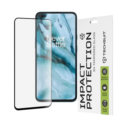 Protector de pantalla Techsuit M1 para OnePlus Nord, vidrio templado, adhesivo completo, 111D, negro