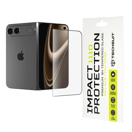 Protector de pantalla Techsuit para Apple iPhone Ultra, vidrio templado, adhesivo completo, 111D, negro