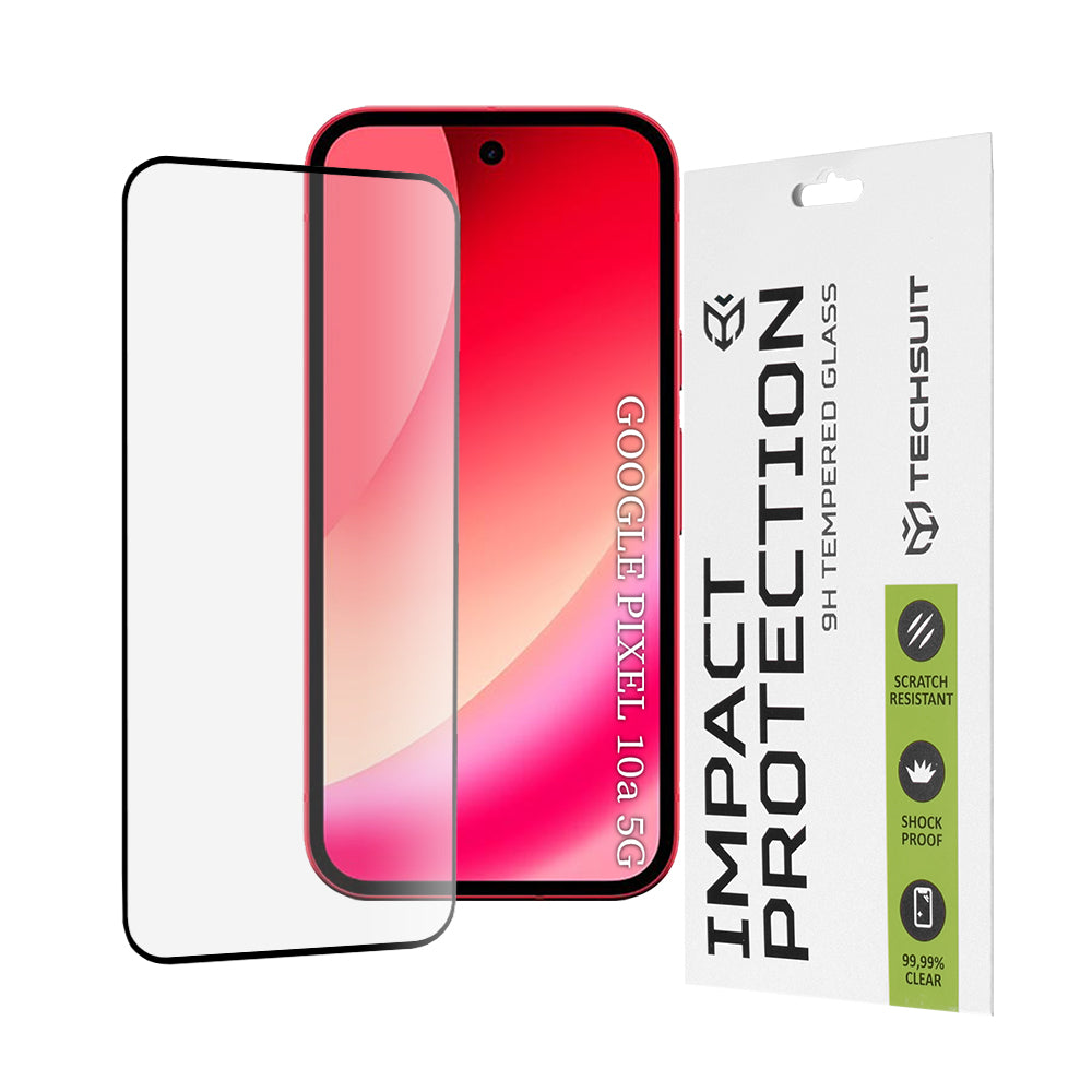 Protector de pantalla Techsuit para Google Pixel 10a, Cristal Templado, Full Glue, 111D, Negro
