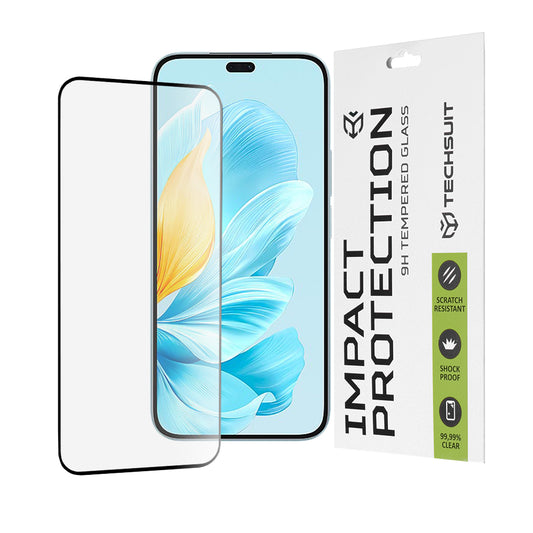 Protector de pantalla Techsuit para Honor 200 Lite, vidrio templado, adhesivo completo, 111D, negro