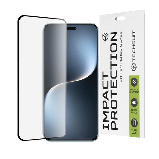 Protector de pantalla Techsuit para Honor Magic7 Pro, vidrio templado, adhesivo completo, 111D, negro