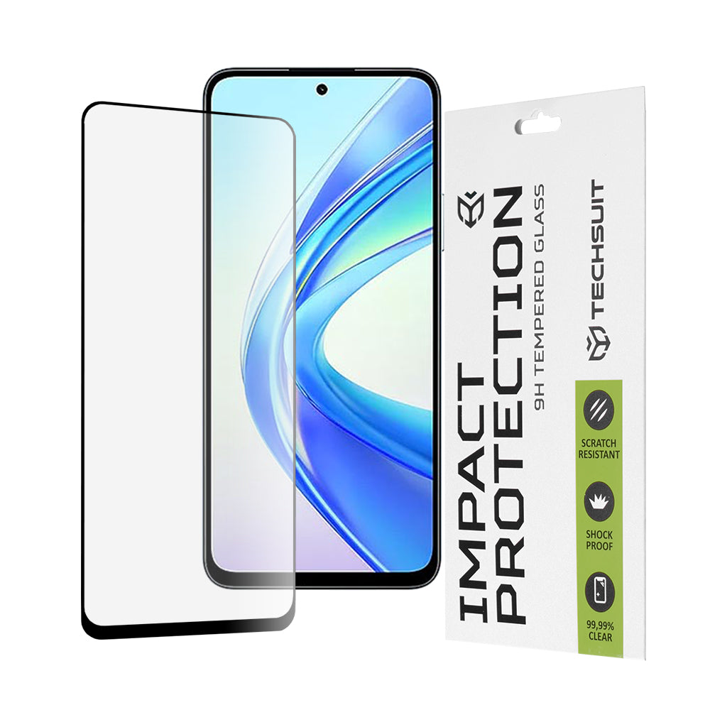 Protector de pantalla Techsuit para Honor X7b 5G / 90 Smart / X7b 4G, Vidrio templado, Full Glue, 111D, Negro