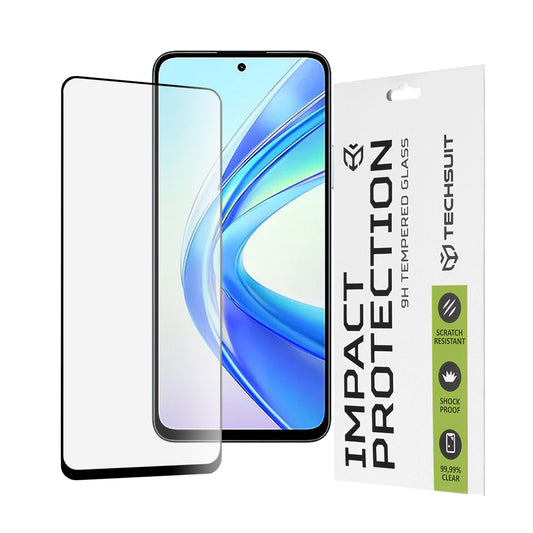 Protector de pantalla Techsuit para Honor X7b 5G / 90 Smart / X7b 4G, Vidrio templado, Full Glue, 111D, Negro