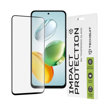 Protector de pantalla Techsuit para Honor X7c / 200 Smart, vidrio templado, adhesivo completo, 111D, negro