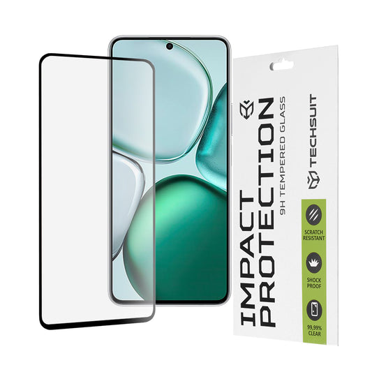 Protector de pantalla Techsuit para Honor X9c Smart, vidrio templado, adhesivo completo, 111D, negro