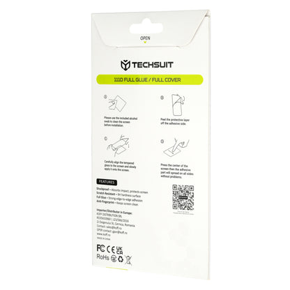Protector de pantalla Techsuit para Huawei nova 15 Max, vidrio templado, adhesivo completo, 111D, negro