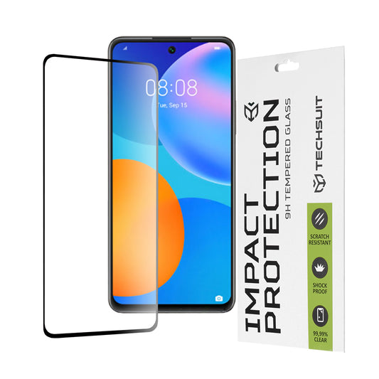 Protector de pantalla Techsuit para Huawei P smart 2021, Vidrio templado, Full Glue, 111D, Negro