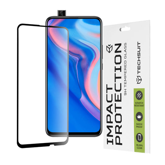 Protector de pantalla Techsuit para Huawei Y9 Prime (2019) / P Smart Z, Vidrio templado, Full Glue, 111D, Negro