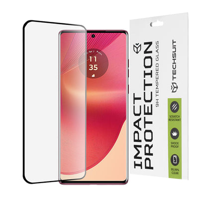 Protector de pantalla Techsuit para Motorola Edge 50 Fusion, vidrio templado, adhesivo completo, 111D, negro