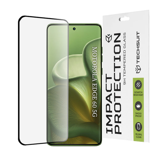 Protector de pantalla Techsuit para Motorola Edge 60 Fusion / Edge 60, vidrio templado, adhesivo completo, 111D, negro