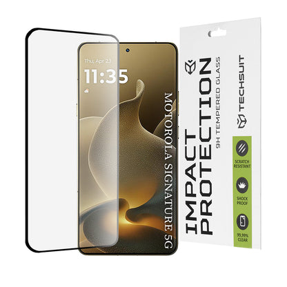 Protector de pantalla Techsuit para Motorola Edge 70 Ultra / Signature, Cristal Templado, 111D, Full Glue, Negro