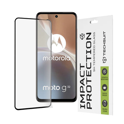 Protector de pantalla Techsuit para Motorola Moto G32, vidrio templado, adhesivo completo, 111D, negro